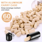 Neutron Soft Foam Earplugs with Travel Case - 38dB SNR - 60 Pairs