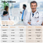 Neutron Soft Foam Earplugs with Travel Case - 38dB SNR - 60 Pairs