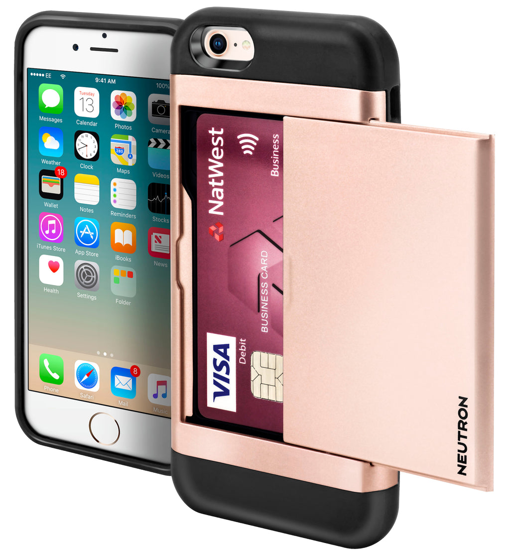 Neutron iPhone Shockproof Case with Card Holder - Protective Credit Card Wallet Slot