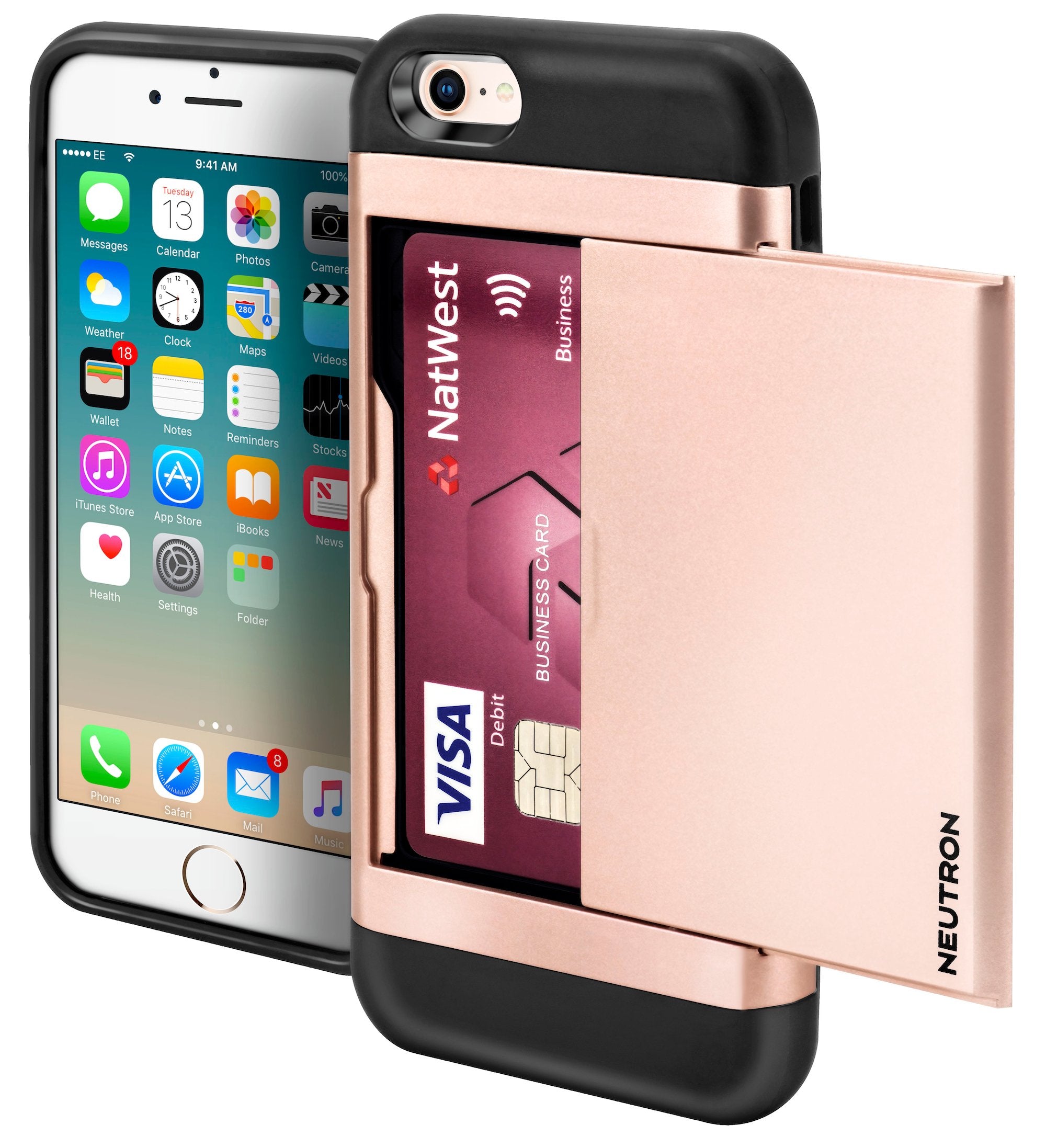 Neutron iPhone 5/5s Shockproof Case with Card Holder - Protective Credit Card Wallet Slot
