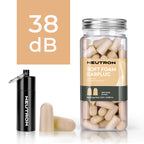 Neutron Soft Foam Earplugs with Travel Case - 38dB SNR - 60 Pairs