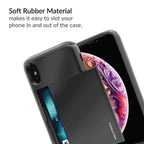 Neutron iPhone X/XS Shockproof Case with Card Holder - Protective Credit Card Wallet Slot