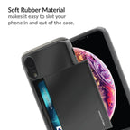 Neutron iPhone XR Shockproof Case with Card Holder - Protective Credit Card Wallet Slot