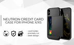 Neutron iPhone X/XS Shockproof Case with Card Holder - Protective Credit Card Wallet Slot