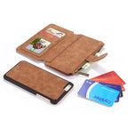 Leather Wallet Case with Zipper & Card Slot Holder