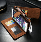 Leather Wallet Case with Zipper & Card Slot Holder