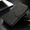 Image of Leather Wallet Case with Zipper & Card Slot Holder
