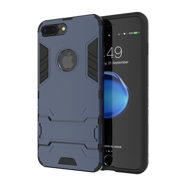 Slim Heavy Duty Armor iPhone Case with Kickstand - Slim Dual Layer Protection