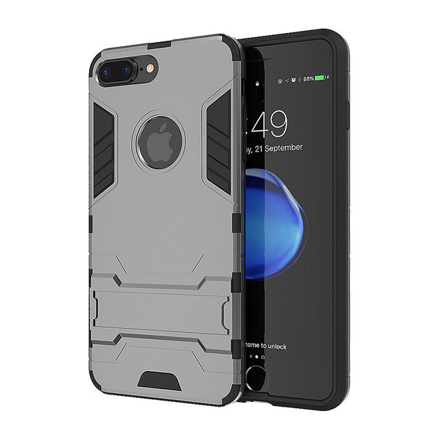 Slim Heavy Duty Armor iPhone Case with Kickstand - Slim Dual Layer Protection