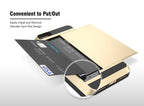 IPhone Shockproof Dual Case + Card Holder for iPhone 4,5,6,7,X