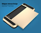 IPhone Shockproof Dual Case + Card Holder for iPhone 4,5,6,7,X