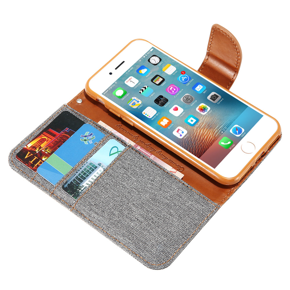 iPhone Denim Wallet Case with Card Slots