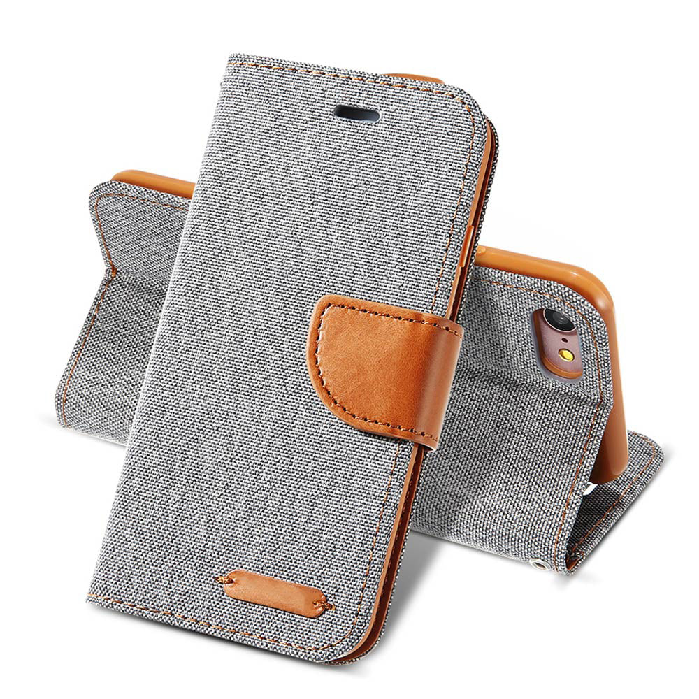iPhone Denim Wallet Case with Card Slots