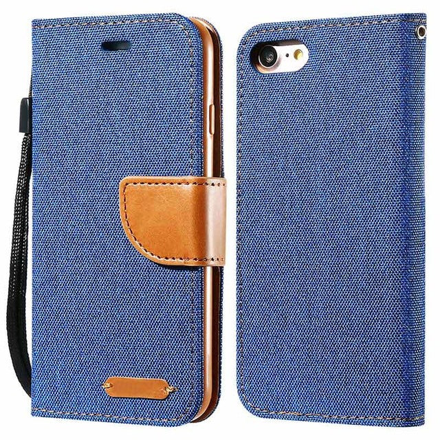 iPhone Denim Wallet Case with Card Slots