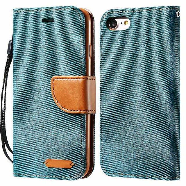iPhone Denim Wallet Case with Card Slots