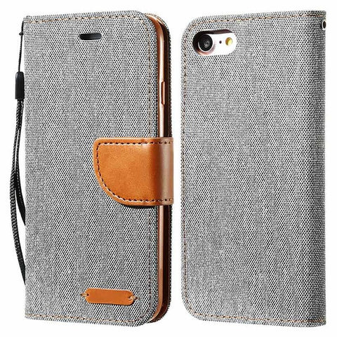 iPhone Denim Wallet Case with Card Slots